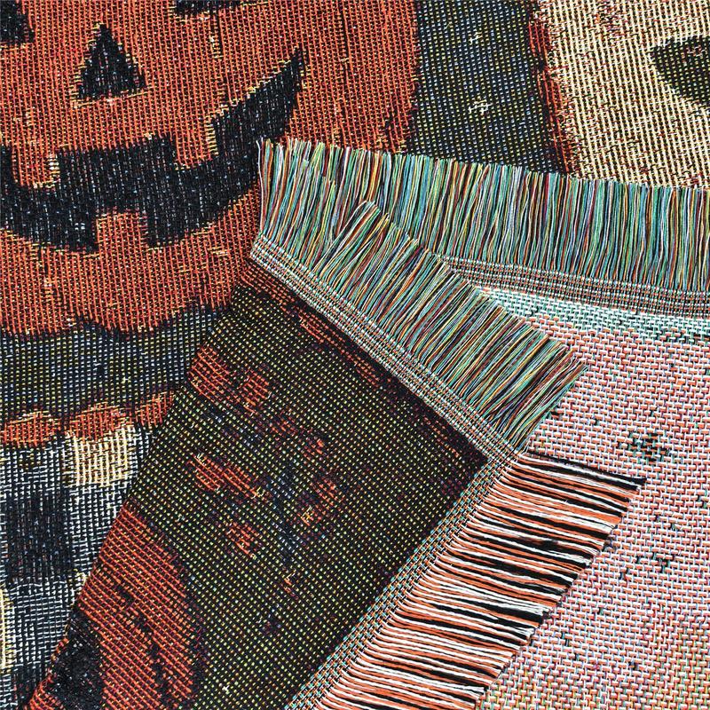 Halloween Patchwork Woven Throw Blanket